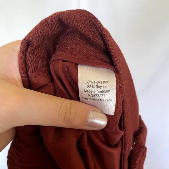 Nine West orange burnt colored wide leg cropped trousers pants women's size M - Picture 7 of 7